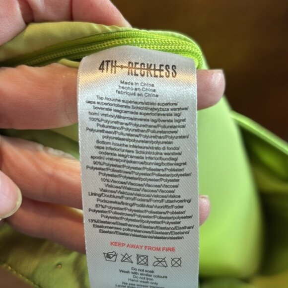 Metallic Green Mini Skirt - Picture 12 of 12